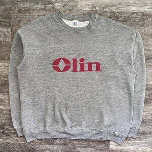 1980s Vintage Russell Athletic Men's Grey Sweatshirt